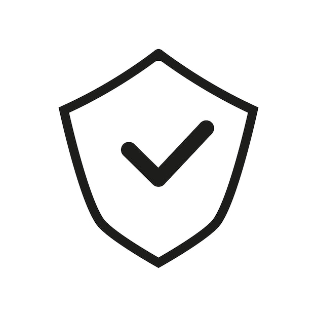 black and white protection logo icon