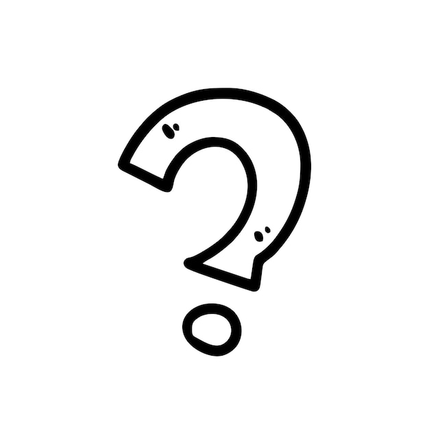 A black and white question mark with a large question mark.