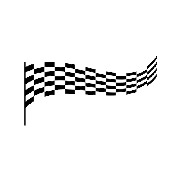 Black and white racing flag logo design