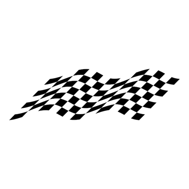 Black and white racing flag logo design