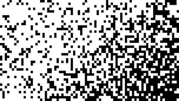 Black and White Random Pixels Pattern Shuffled pixels texture background Classic Pixel Art Vector Illustration