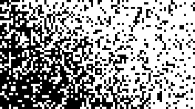 Black and White Random Pixels Pattern Shuffled pixels texture background Classic Pixel Art Vector Illustration