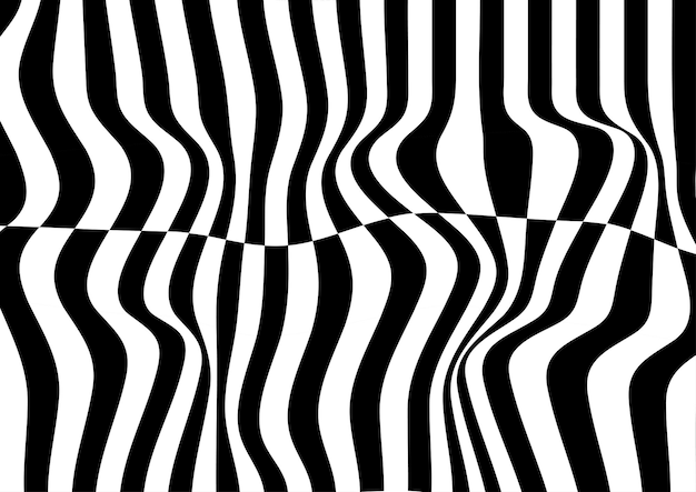 Черно-белые преломленные волны абстрактный фон