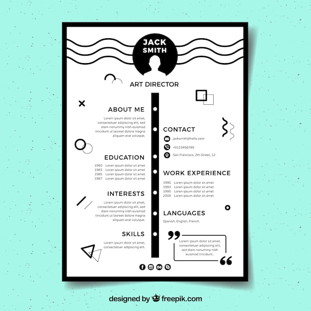 Black and white resume template