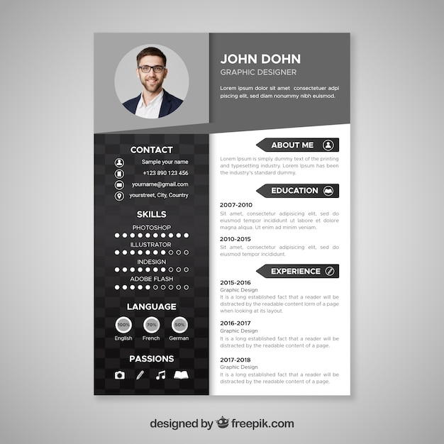 Black and white resume template