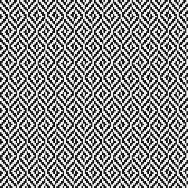 Black and white rhombus tweed seamless pattern