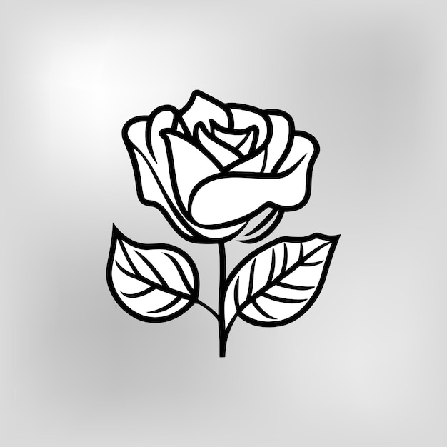 черно белая роза вектор