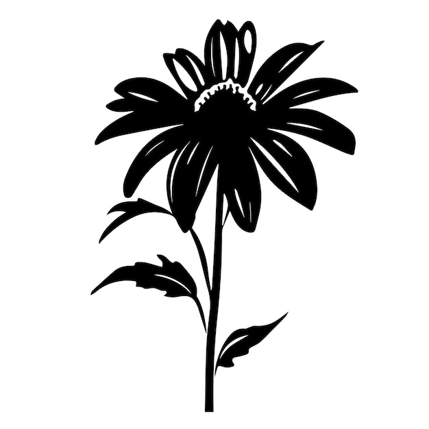 Un vettore nero e bianco di rudbeckia