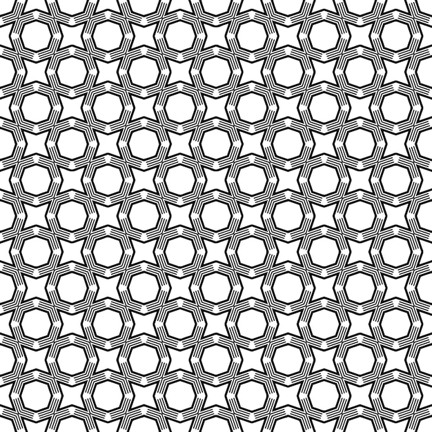 Black and white seamless abstract pattern Background and backdrop Grayscale ornamental design Mosaic ornaments Vector graphic illustration EPS10