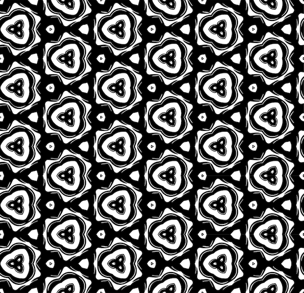 흑백 원활한 추상 패턴 배경 및 배경 회색조 장식 디자인 모자이크 장식품 벡터 그래픽 일러스트 EPS10