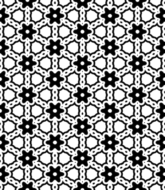 Black and white seamless abstract pattern Background and backdrop Grayscale ornamental design Mosaic ornaments Vector graphic illustration EPS10