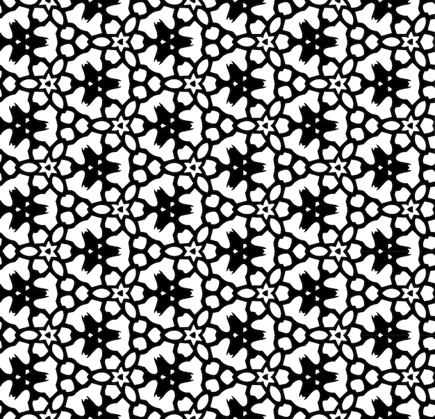 Black and white seamless abstract pattern Background and backdrop Grayscale ornamental design Mosaic ornaments Vector graphic illustration EPS10