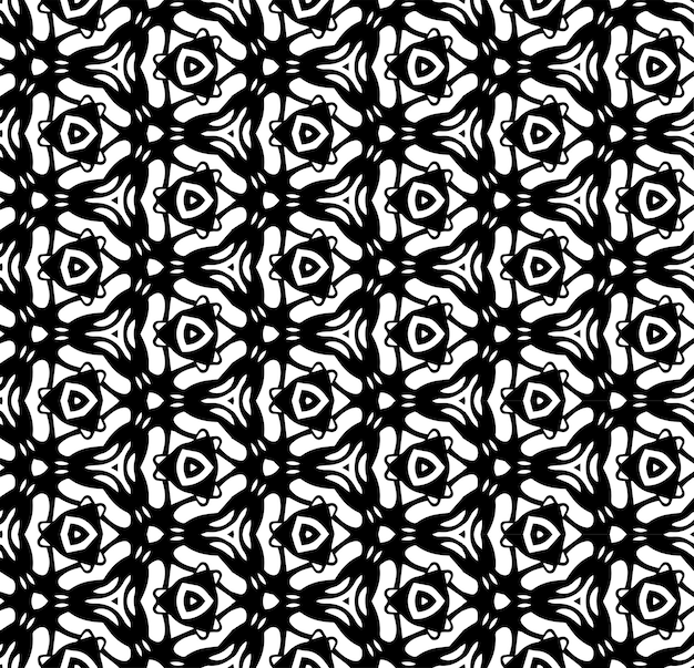 Black and white seamless abstract pattern Background and backdrop Grayscale ornamental design Mosaic ornaments Vector graphic illustration