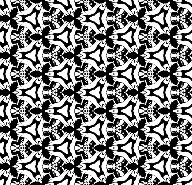 Black and white seamless abstract pattern Background and backdrop Grayscale ornamental design Mosaic ornaments Vector graphic illustration