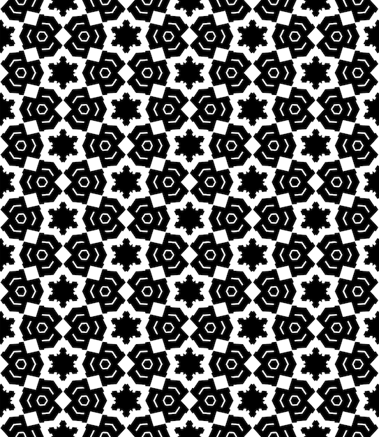 Black and white seamless abstract pattern Background and backdrop Grayscale ornamental design