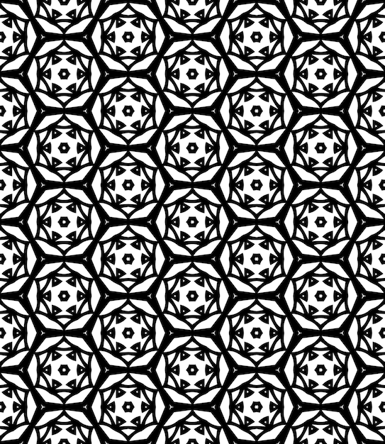 Black and white seamless abstract pattern Background and backdrop Grayscale ornamental design