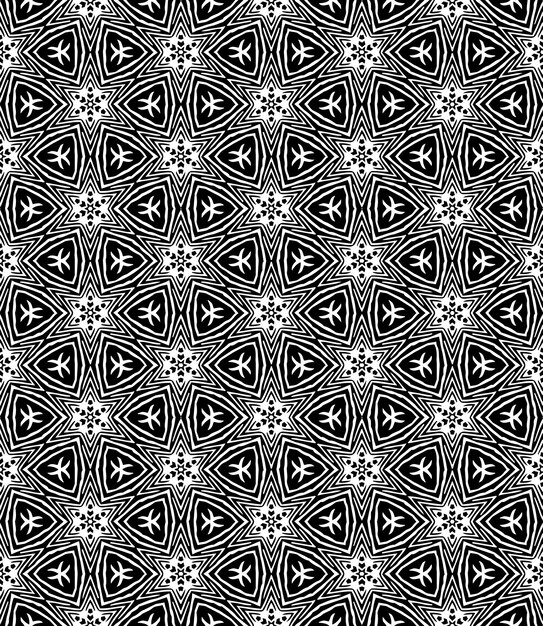 Black and white seamless abstract pattern Background and backdrop Grayscale ornamental design