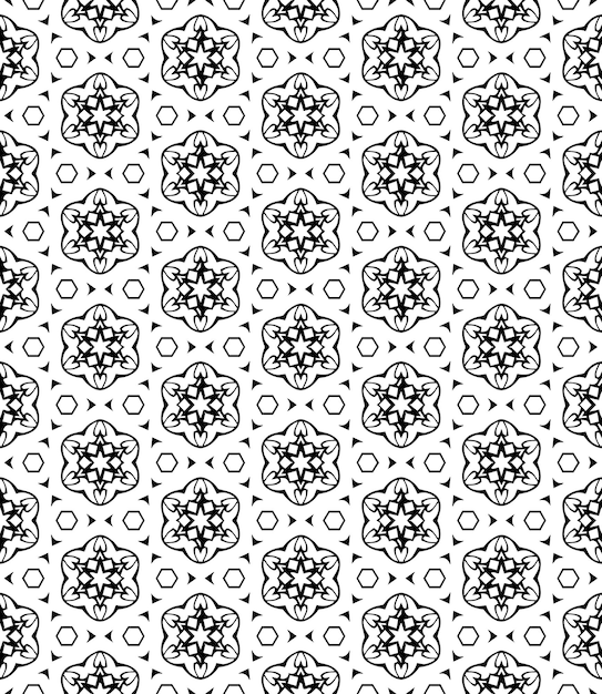 Black and white seamless abstract pattern Background and backdrop Grayscale ornamental design