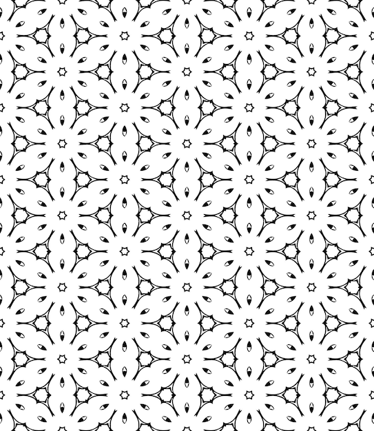 Black and white seamless abstract pattern Background and backdrop Grayscale ornamental design