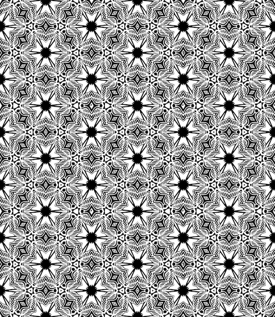 Black and white seamless abstract pattern Background and backdrop Grayscale ornamental design