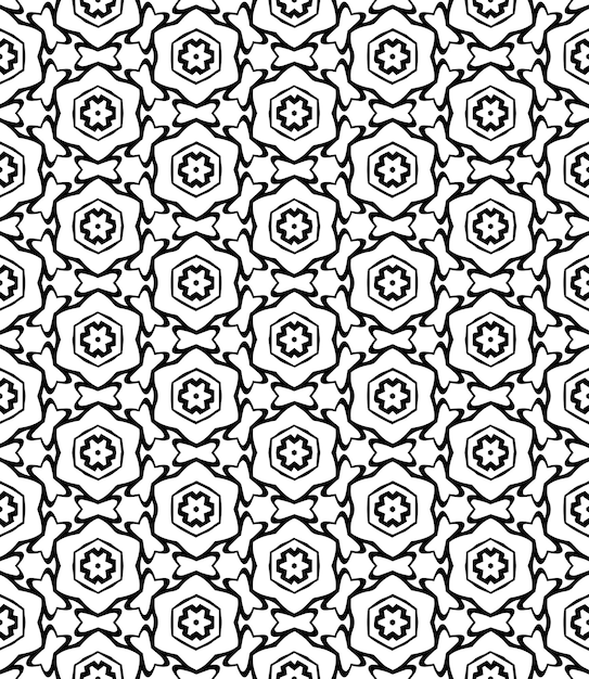 Black and white seamless abstract pattern Background and backdrop Grayscale ornamental design