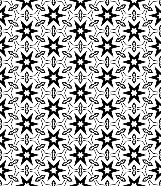 Black and white seamless abstract pattern Background and backdrop Grayscale ornamental design