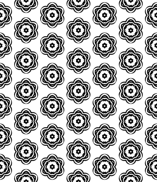 Black and white seamless abstract pattern Background and backdrop Grayscale ornamental design