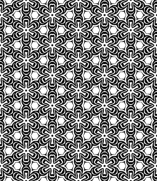 Black and white seamless abstract pattern Background and backdrop Grayscale ornamental design