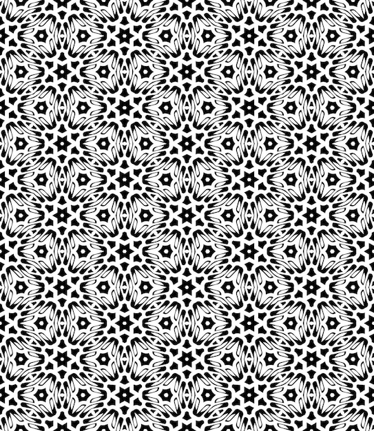 Black and white seamless abstract pattern Background and backdrop Grayscale ornamental design