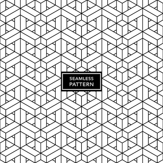 Black and white seamless geometric pattern background. Vector illustration.