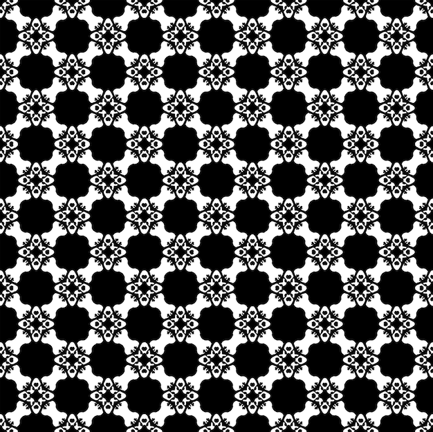 Черно-белая бесшовная текстура узора Орнаментальный графический дизайн в оттенках серого Мозаичные орнаменты Шаблон шаблона Векторная иллюстрация EPS10