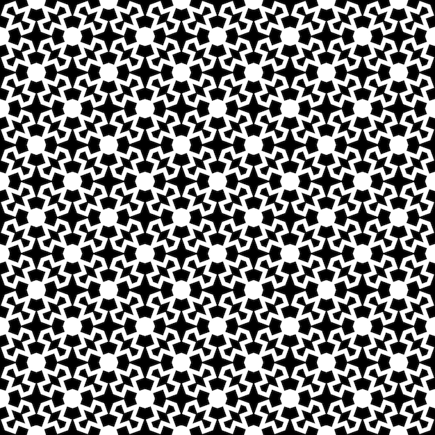 Черно-белая бесшовная текстура узора Орнаментальный графический дизайн в оттенках серого Мозаичные орнаменты Шаблон шаблона Векторная иллюстрация EPS10