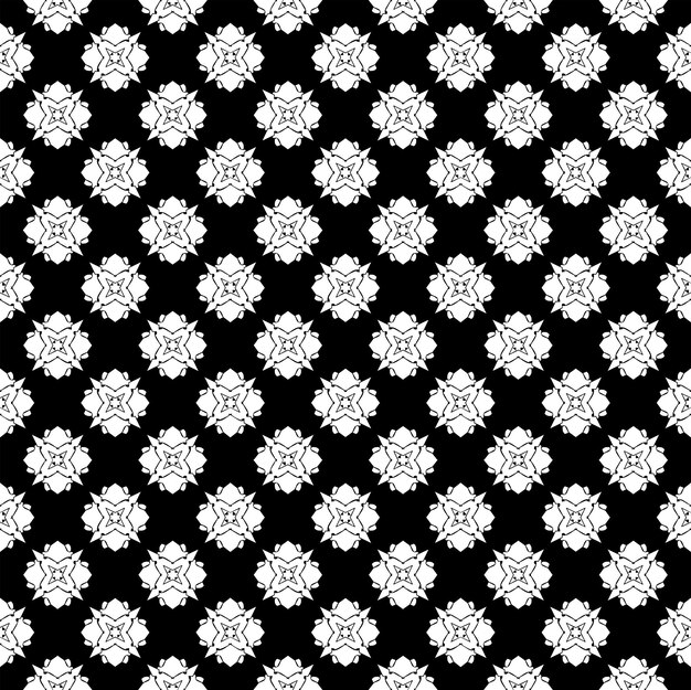 Black and white seamless pattern texture Greyscale ornamental graphic design Mosaic ornaments Pattern template