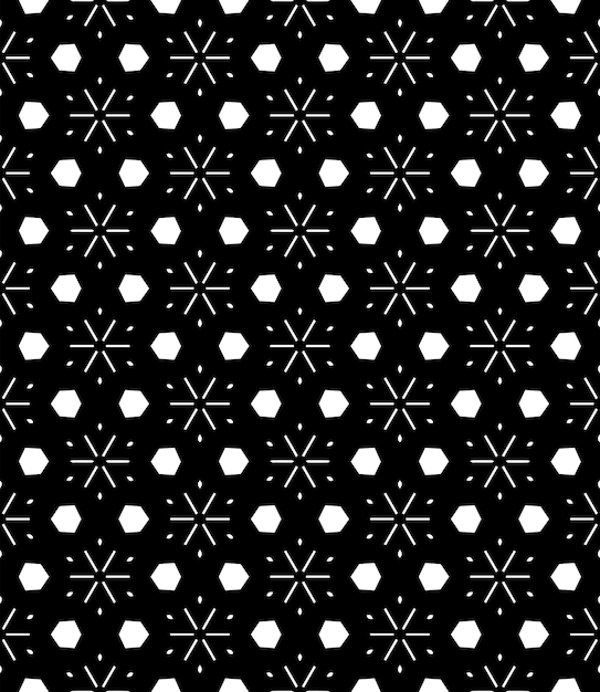 Черно-белая бесшовная текстура узора Орнаментальный графический дизайн в оттенках серого Мозаичные орнаменты