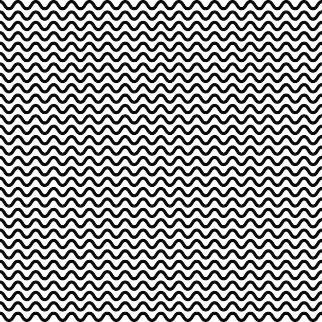 黒と白の波とのシームレスなパターン