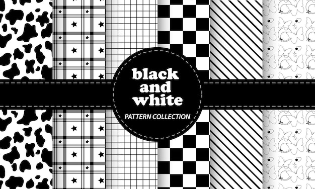 Vector black and white seamless pattern