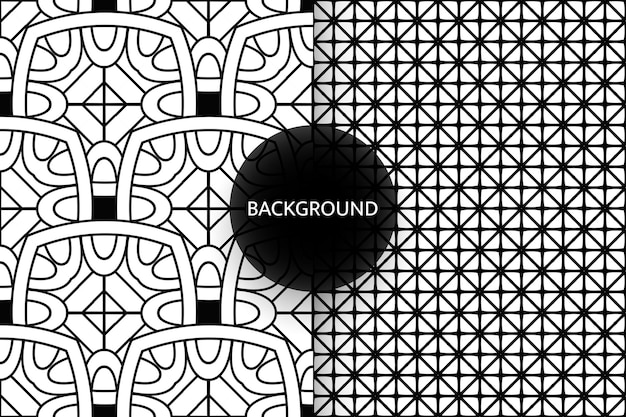 Black and white seamless patterns background