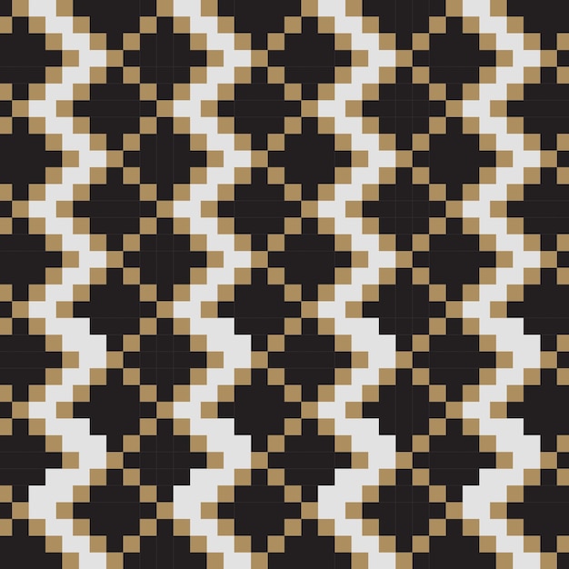 A black and white seamless repeated pattern with brown squares