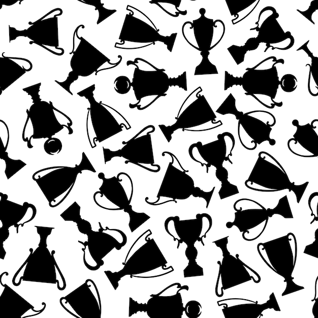 흑인과 백인 원활한 트로피 컵 패턴