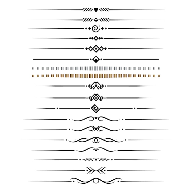 テキスト区切り文字の黒と白の区切り文字のセット