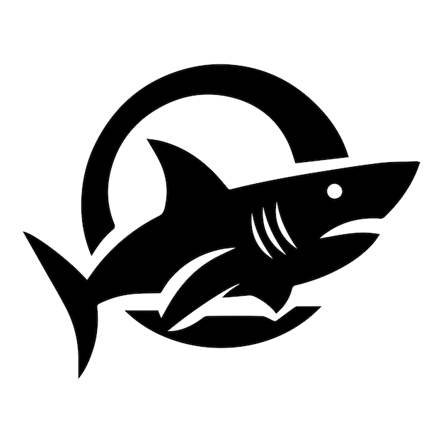 Vector a black and white shark silhouette design