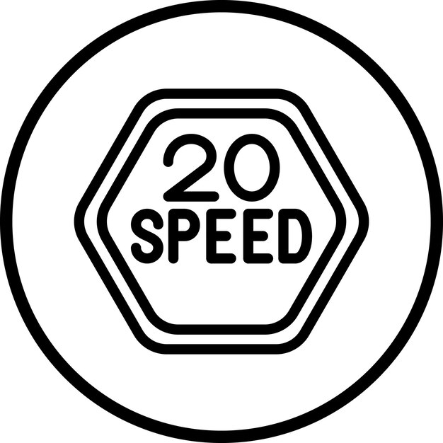 Vector a black and white sign that says 20 speed