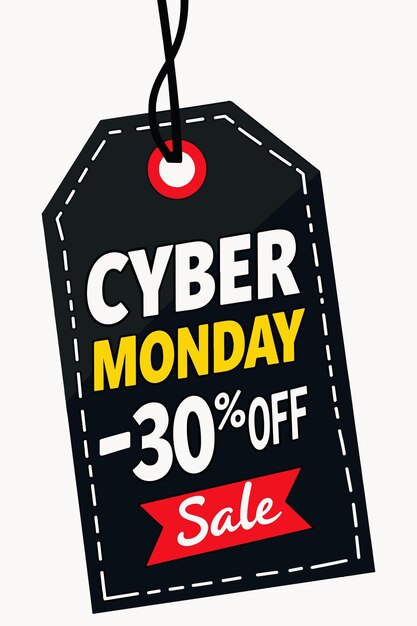 a black and white sign that says cyber monday sale