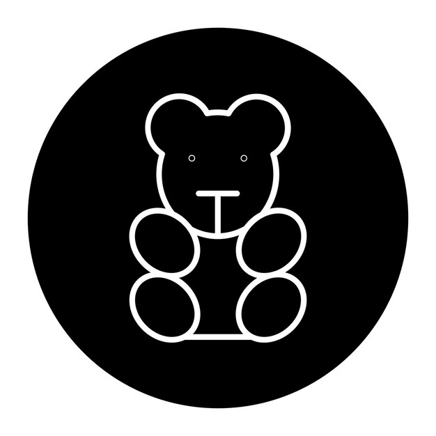 검은색과 색의 표지판에 테디 베어가 원을 이루고 있다고 적혀 있습니다.