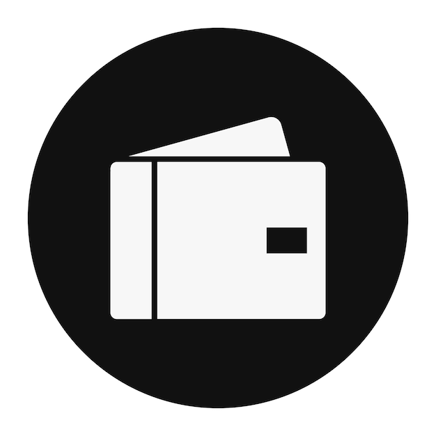 a black and white sign with a picture of a paper envelope on it
