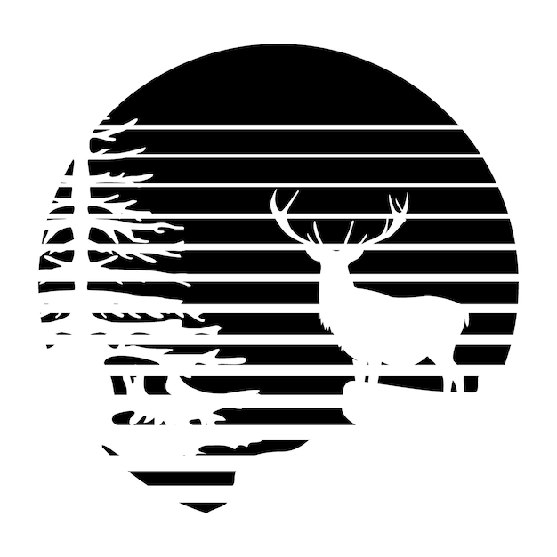 black and white silhouette vector design