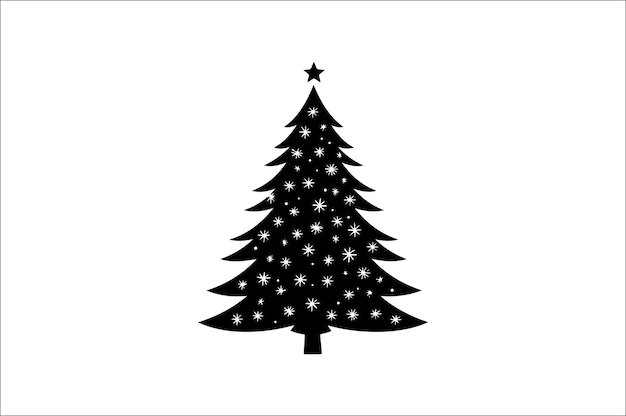 크리스마스 나무 의 검은색 과 색 실루 과 장식