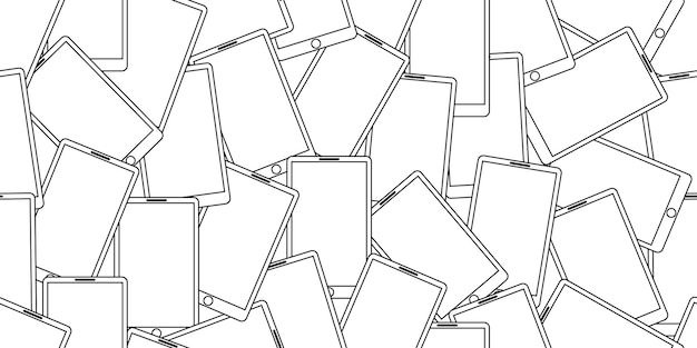 black white smartphone seamless patternhand drawn smartphone seamless pattern