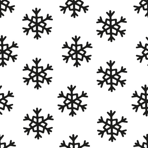 Modello senza cuciture semplice fiocco di neve in bianco e nero. carta da parati astratta, decorazione avvolgente