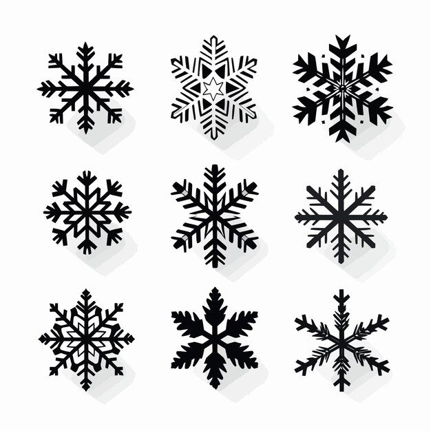 black and white snowflake vectors